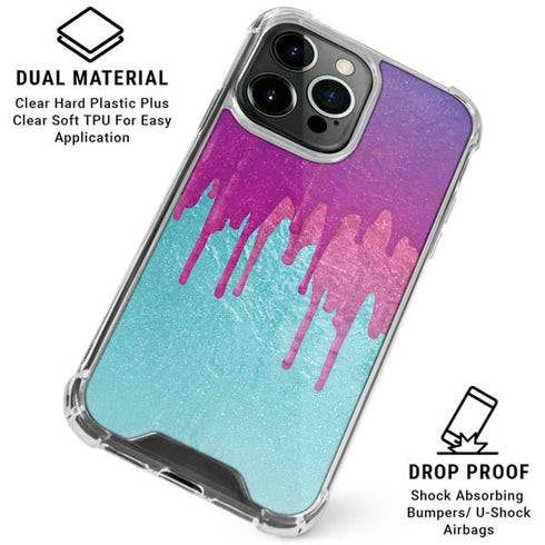 Paint Splatter Purple iPhone 16 Pro Clear Case